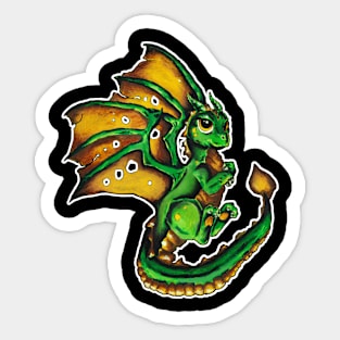 Discover Our Enchanting Green Baby Dragon! Sticker